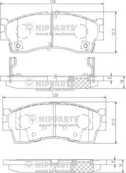 Nipparts J3600308 - Əyləc altlığı dəsti, əyləc diski furqanavto.az