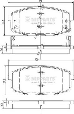 Nipparts J3600319 - Əyləc altlığı dəsti, əyləc diski furqanavto.az