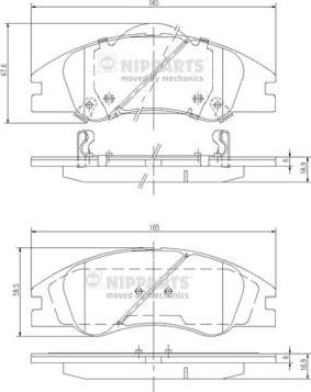 Nipparts J3600326 - Əyləc altlığı dəsti, əyləc diski furqanavto.az