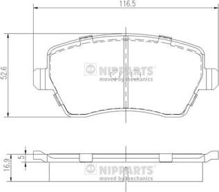 Nipparts J3601085 - Əyləc altlığı dəsti, əyləc diski furqanavto.az