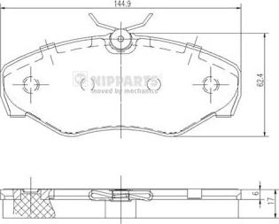 Nipparts J3601080 - Əyləc altlığı dəsti, əyləc diski furqanavto.az