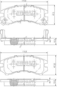 Nipparts J3601035 - Əyləc altlığı dəsti, əyləc diski furqanavto.az