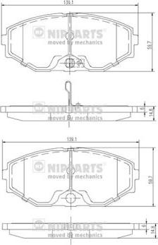 Nipparts J3601074 - Əyləc altlığı dəsti, əyləc diski furqanavto.az