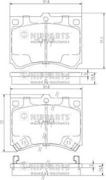 Nipparts J3603035 - Əyləc altlığı dəsti, əyləc diski furqanavto.az