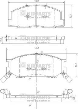 Nipparts J3602042 - Əyləc altlığı dəsti, əyləc diski furqanavto.az