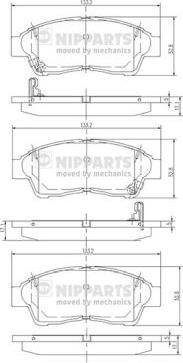 Nipparts J3602064 - Əyləc altlığı dəsti, əyləc diski furqanavto.az