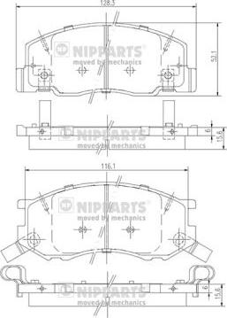 Nipparts J3602114 - Əyləc altlığı dəsti, əyləc diski furqanavto.az