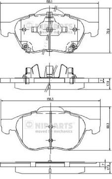 Nipparts J3602115 - Əyləc altlığı dəsti, əyləc diski furqanavto.az