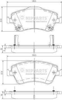 Nipparts J3602124 - Əyləc altlığı dəsti, əyləc diski furqanavto.az