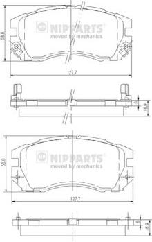 Nipparts J3607009 - Əyləc altlığı dəsti, əyləc diski furqanavto.az