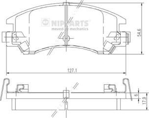 Nipparts J3607003 - Əyləc altlığı dəsti, əyləc diski furqanavto.az