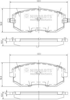 Nipparts J3607015 - Əyləc altlığı dəsti, əyləc diski furqanavto.az