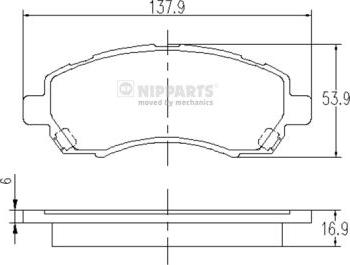 Nipparts J3607012 - Əyləc altlığı dəsti, əyləc diski furqanavto.az