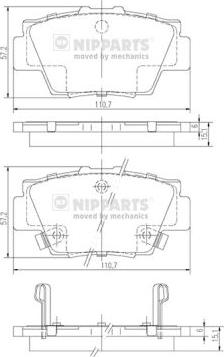 Nipparts J3614010 - Əyləc altlığı dəsti, əyləc diski furqanavto.az