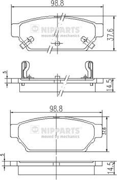 Nipparts J3615004 - Əyləc altlığı dəsti, əyləc diski furqanavto.az