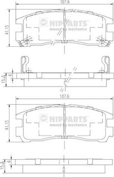 Nipparts J3615003 - Əyləc altlığı dəsti, əyləc diski www.furqanavto.az