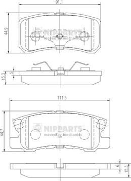 Nipparts J3615010 - Əyləc altlığı dəsti, əyləc diski www.furqanavto.az