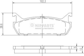 Nipparts J3616001 - Əyləc altlığı dəsti, əyləc diski furqanavto.az