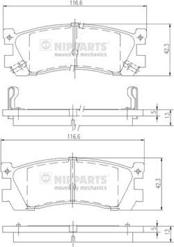 Nipparts J3613005 - Əyləc altlığı dəsti, əyləc diski furqanavto.az