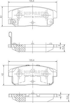 Nipparts J3613018 - Əyləc altlığı dəsti, əyləc diski furqanavto.az