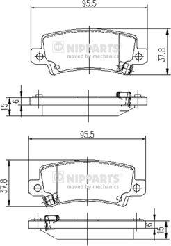 Nipparts J3612025 - Əyləc altlığı dəsti, əyləc diski furqanavto.az