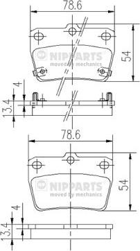 Nipparts J3612020 - Əyləc altlığı dəsti, əyləc diski furqanavto.az