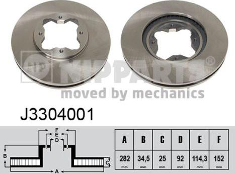 Nipparts J3304001 - Əyləc Diski furqanavto.az