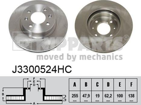 Nipparts J3300524HC - Əyləc Diski furqanavto.az