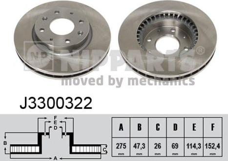 Nipparts J3300322 - Əyləc Diski furqanavto.az