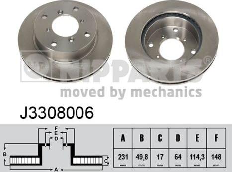 Nipparts J3308006 - Əyləc Diski furqanavto.az