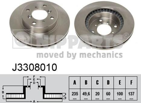 Nipparts J3308010 - Əyləc Diski furqanavto.az