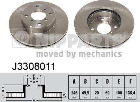 Nipparts J3308011 - Əyləc Diski furqanavto.az