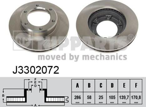 Nipparts J3302072 - Əyləc Diski furqanavto.az