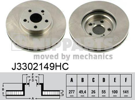 Nipparts J3302149HC - Əyləc Diski furqanavto.az