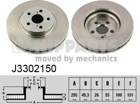 Nipparts J3302150 - Əyləc Diski furqanavto.az