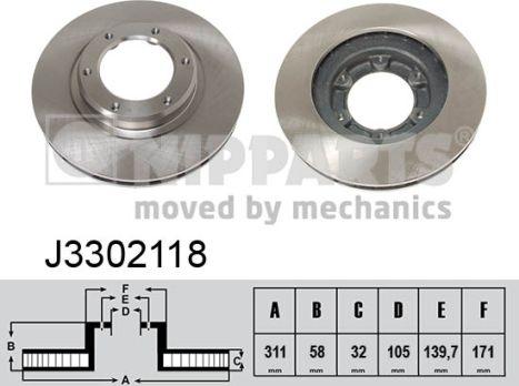 Nipparts J3302118 - Əyləc Diski furqanavto.az