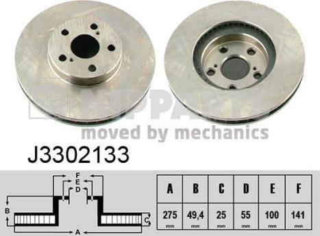 Nipparts J3302133 - Əyləc Diski furqanavto.az