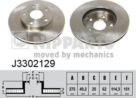 Nipparts J3302129 - Əyləc Diski furqanavto.az