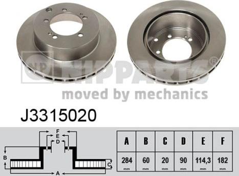 Nipparts J3315020 - Əyləc Diski furqanavto.az