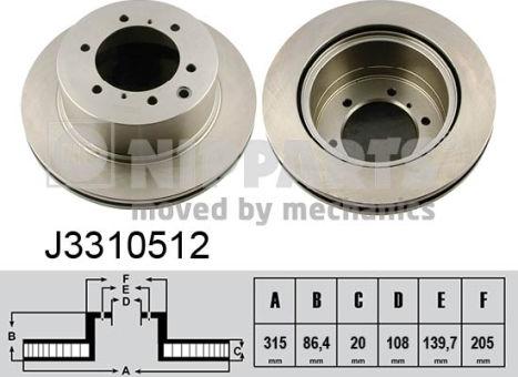 Nipparts J3310512 - Əyləc Diski furqanavto.az