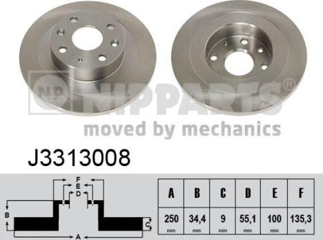 Nipparts J3313008 - Əyləc Diski www.furqanavto.az