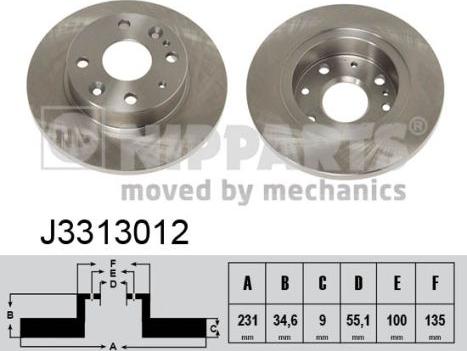 Nipparts J3313012 - Əyləc Diski furqanavto.az