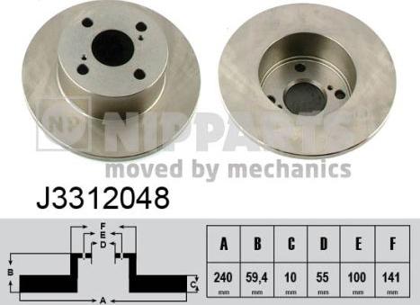 Nipparts J3312048 - Əyləc Diski furqanavto.az