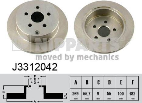 Nipparts J3312042 - Əyləc Diski furqanavto.az