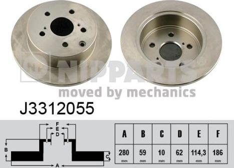 Nipparts J3312055 - Əyləc Diski furqanavto.az