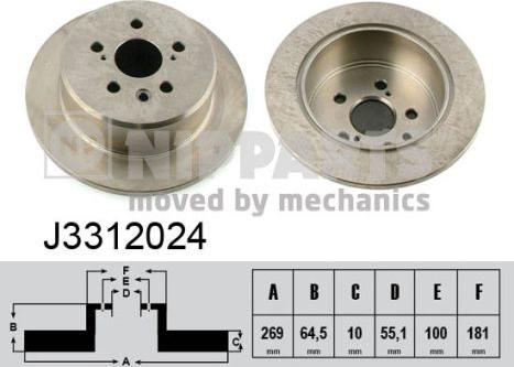 Nipparts J3312024 - Əyləc Diski furqanavto.az