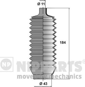 Nipparts J2845000 - Körük dəsti, sükan furqanavto.az