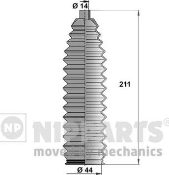 Nipparts J2846009 - Körük dəsti, sükan furqanavto.az