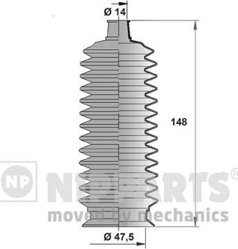 Nipparts J2842010 - Körük dəsti, sükan furqanavto.az