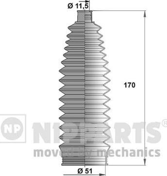 Nipparts J2842029 - Körük dəsti, sükan furqanavto.az